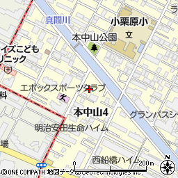 千葉県船橋市本中山4丁目12周辺の地図