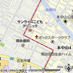 千葉県船橋市本中山4丁目21周辺の地図