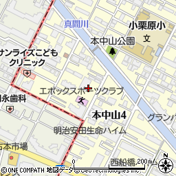千葉県船橋市本中山4丁目14周辺の地図