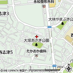 千葉県佐倉市西志津周辺の地図