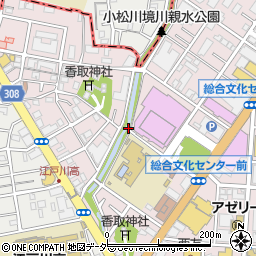 東京都江戸川区中央4丁目周辺の地図