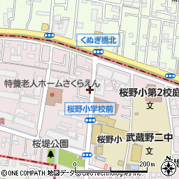 リパーク武蔵野桜堤２丁目第４駐車場周辺の地図