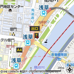 廻る元祖寿司　浅草駅前店周辺の地図