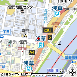 東京都台東区浅草1丁目1-2周辺の地図