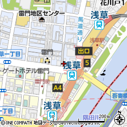 東京都台東区浅草1丁目1-4周辺の地図