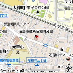 昭島市役所　青少年交流センター周辺の地図