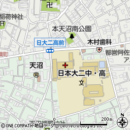 日本大学第二中学校周辺の地図