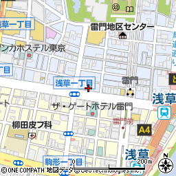 東京都台東区浅草1丁目4周辺の地図