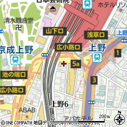 個室居酒屋 今日ワ魚 上野店周辺の地図