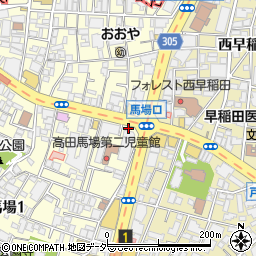 鶏白湯麺 蔭山 高田馬場店周辺の地図
