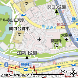 東京都文京区関口周辺の地図
