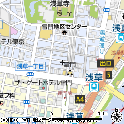 浅草 花月堂 雷門店周辺の地図