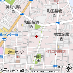 東京都江戸川区中央3丁目9周辺の地図