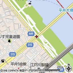平井大橋下児童遊園周辺の地図