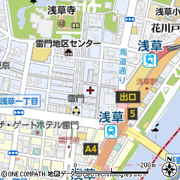 東京都台東区浅草1丁目19周辺の地図