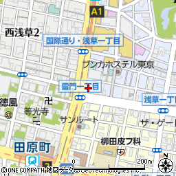 東京都台東区浅草1丁目10周辺の地図