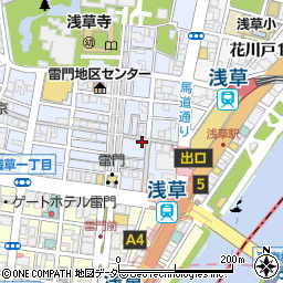 玄蕎麦 しんがり 浅草本店周辺の地図