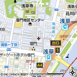 廻る元祖寿司　浅草本店周辺の地図