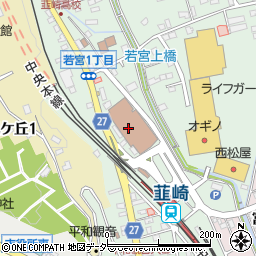 韮崎市　中央公民館周辺の地図