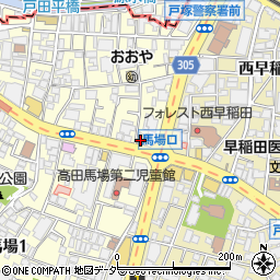 松屋高田馬場２丁目店周辺の地図