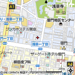 東京都台東区浅草1丁目16周辺の地図