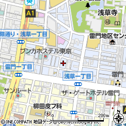 東京都台東区浅草1丁目15周辺の地図