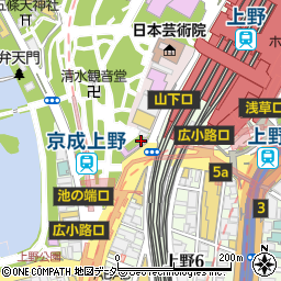 銀座ライオン 上野西郷会館店周辺の地図