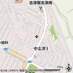 千葉県佐倉市中志津3丁目周辺の地図