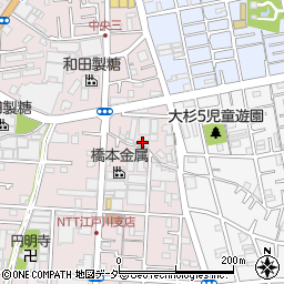 東京都江戸川区中央3丁目21周辺の地図