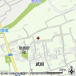 山梨県韮崎市神山町武田周辺の地図