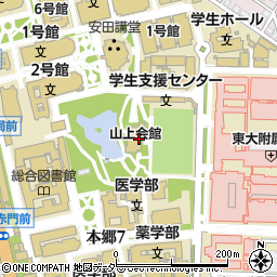 東京大学研究協力部　留学生課周辺の地図