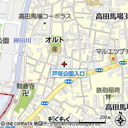 東京都新宿区高田馬場3丁目32周辺の地図