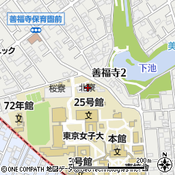 東京女子大学北寮周辺の地図