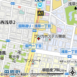 東京都台東区浅草1丁目11周辺の地図