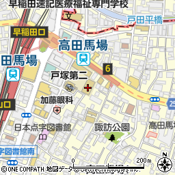 東京都新宿区高田馬場1丁目25周辺の地図