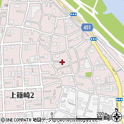 東京都江戸川区上篠崎2丁目周辺の地図
