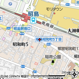 昭島駅南口商店街周辺の地図