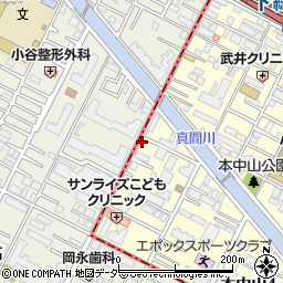 ナビパーク本中山第９駐車場周辺の地図