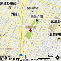 武蔵野関前三郵便局周辺の地図