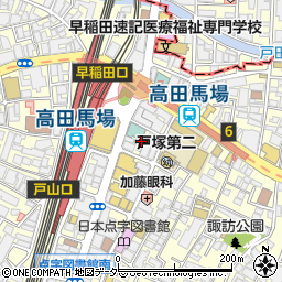 東京都新宿区高田馬場1丁目27周辺の地図