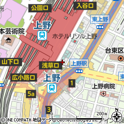 松屋上野浅草口店周辺の地図