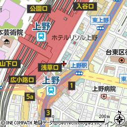 北海道海鮮居酒屋と個室 魚寅水産 上野駅前店周辺の地図
