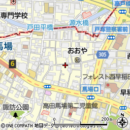 東京都新宿区高田馬場2丁目周辺の地図