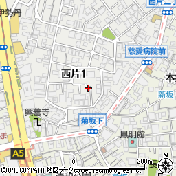 東京都文京区西片1丁目周辺の地図