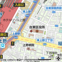 東京都台東区東上野4丁目周辺の地図