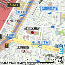 台東区役所　教育委員会学務課周辺の地図
