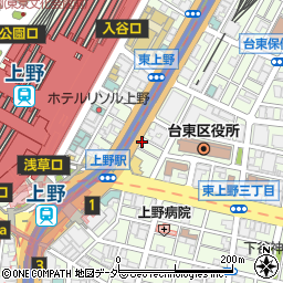 株式会社日本総合スタッフ　上野支社周辺の地図