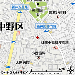 中野新井郵便局周辺の地図