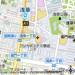 洋服の青山浅草ＲＯＸ・３Ｇ店周辺の地図