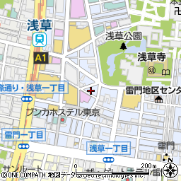東京都台東区浅草1丁目40周辺の地図